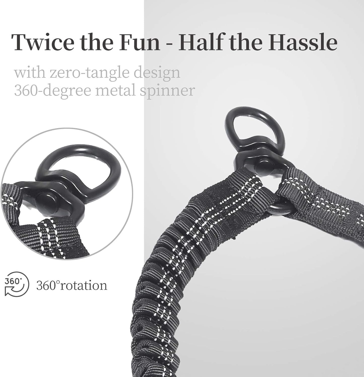 Heavy duty climbing rope double pet lead with traffic handles