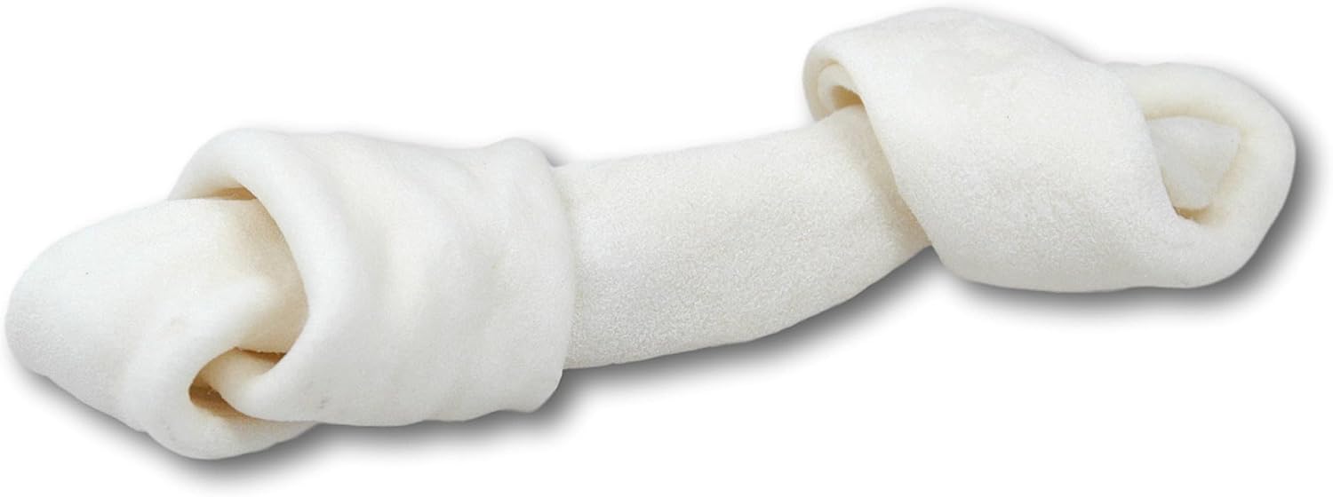 Top Dog Chews natural beef hide bone close up showing texture for aggressive chewers