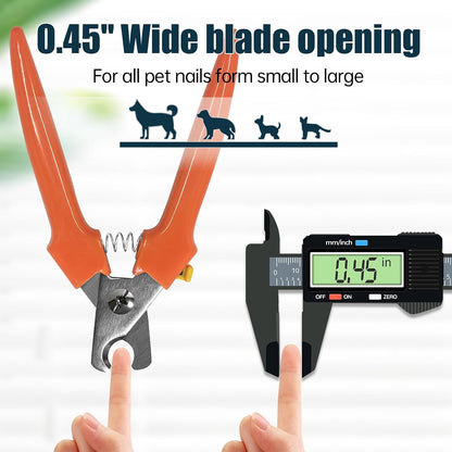 Hand holding Bitbat dog nail clippers to demonstrate grip size