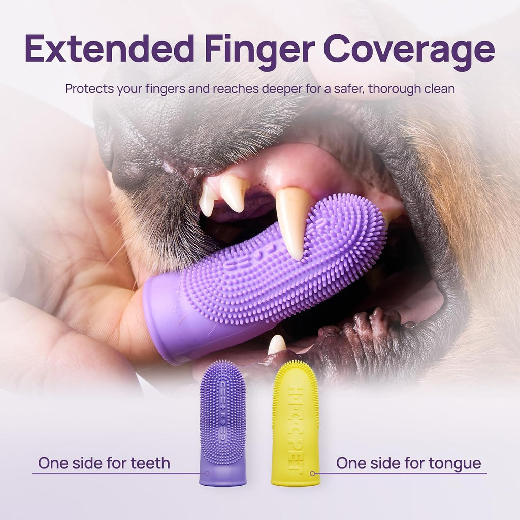 Close up of Hicc Pet dog toothbrush texture for tongue cleaning