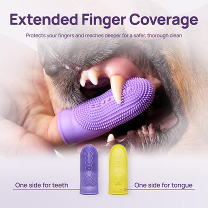 Close up of Hicc Pet dog toothbrush texture for tongue cleaning