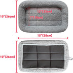 Enjoying pet cushion with two inch raised pillow rim for spinal support