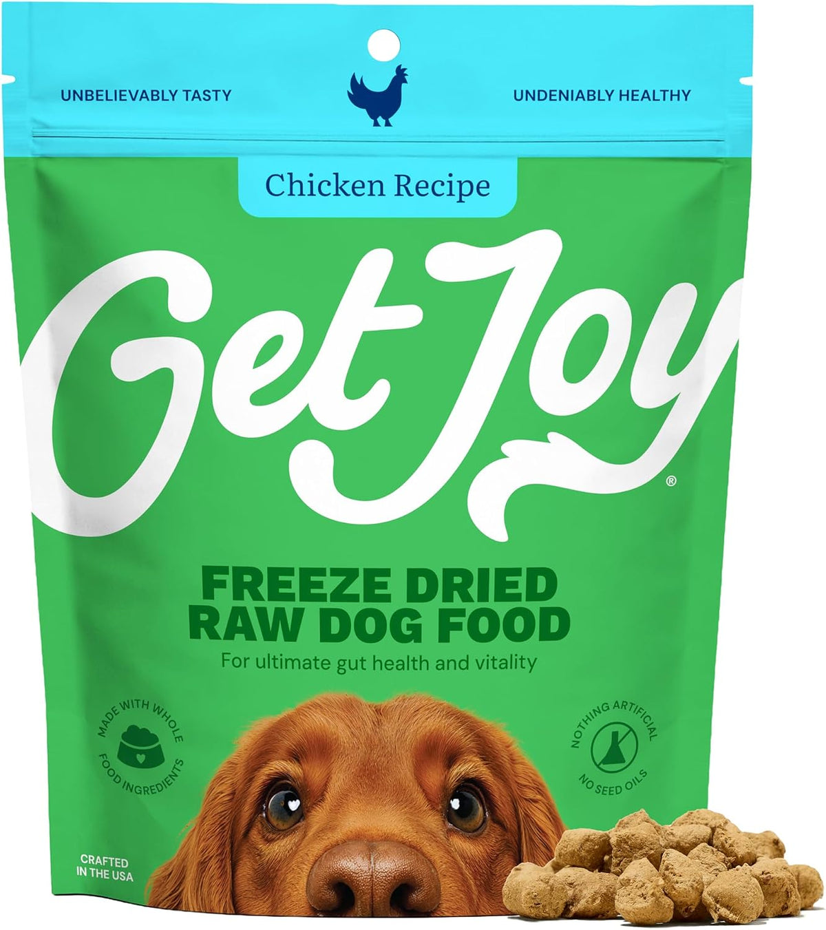 Get Joy Freeze Dried Raw Beef Meal, High Protein Grain Free, Dry Dog Food Meal Mixer and Topper, with Probiotics for Gut Health, Made with 100% USDA Organ Meat, for All Breeds and Ages, 32oz Bag - Image 12