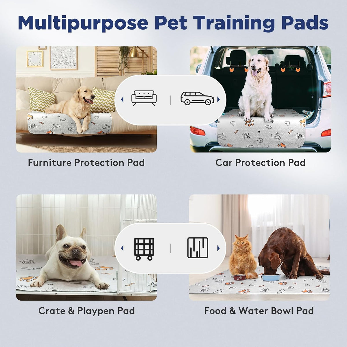 Furtime waterproof dog mat showing non-slip backing design