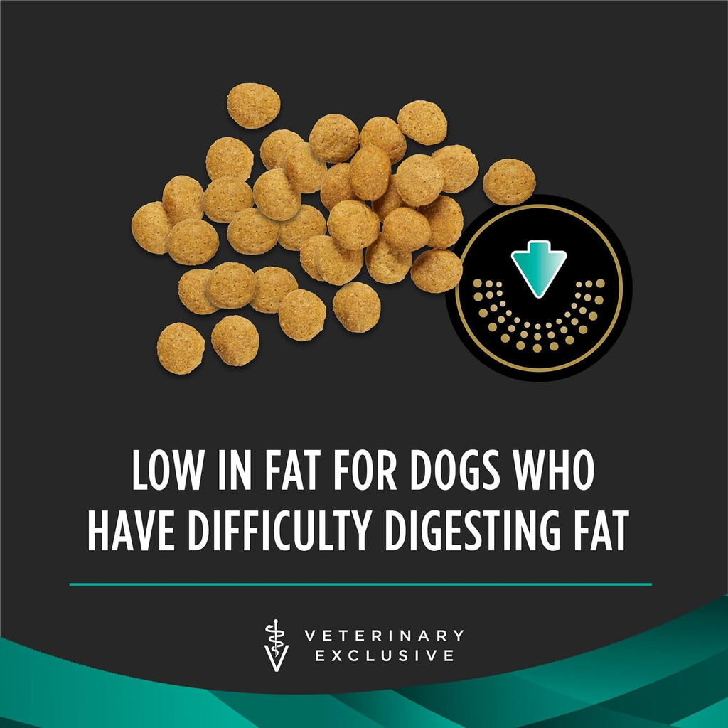 Purina Pro Plan EN Gastroenteric dry dog food bag showing ingredient list and feeding guidelines.