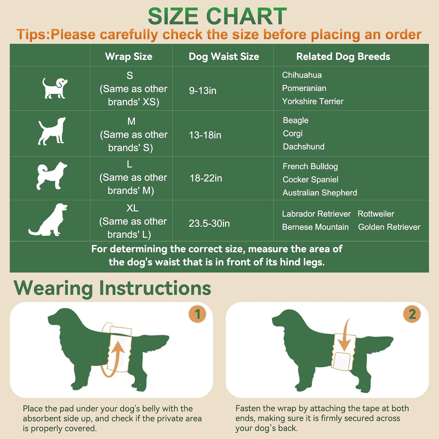 Side angle view of the fifty pack small size male dog bands packaging
