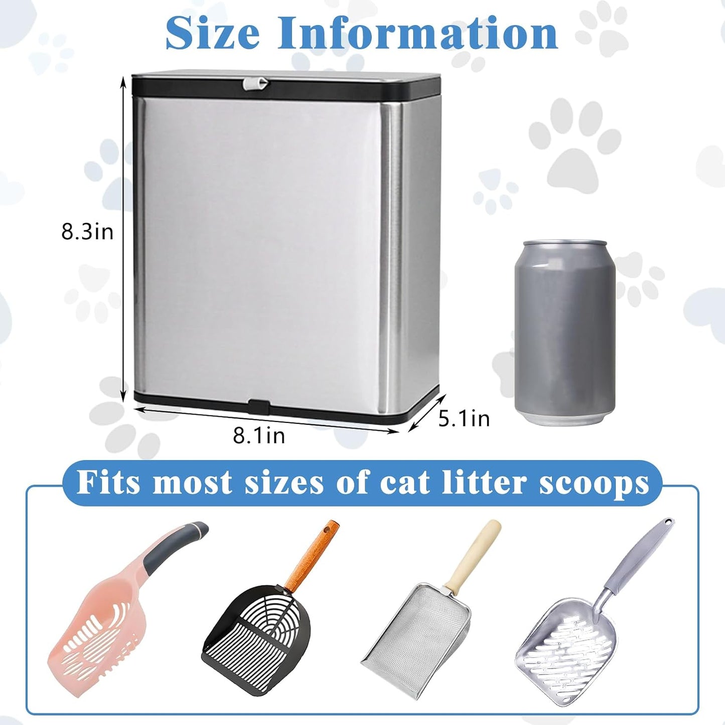 Kathson cat litter scoop caddy with lid open