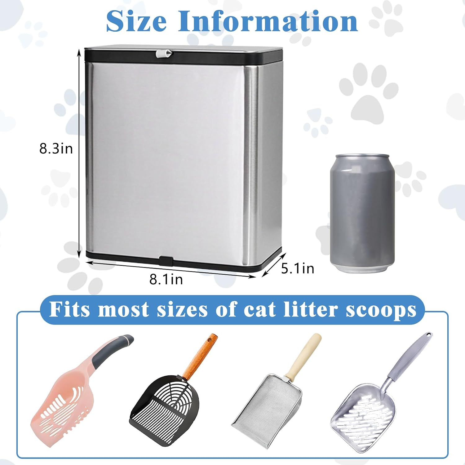 Kathson cat litter scoop caddy with lid open