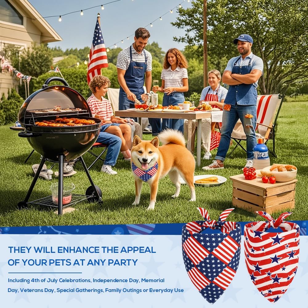 Authentic imported Memorial Day dog clothing set closeup on fabric texture