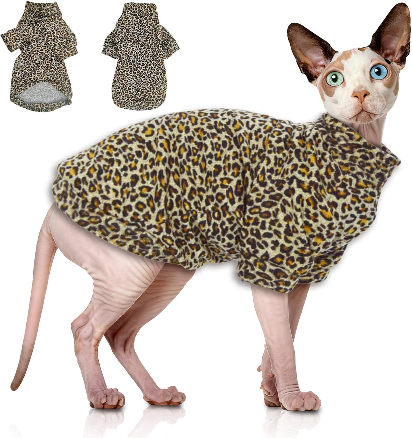 Side profile of small dog wearing JL WarmPaws pet pullover