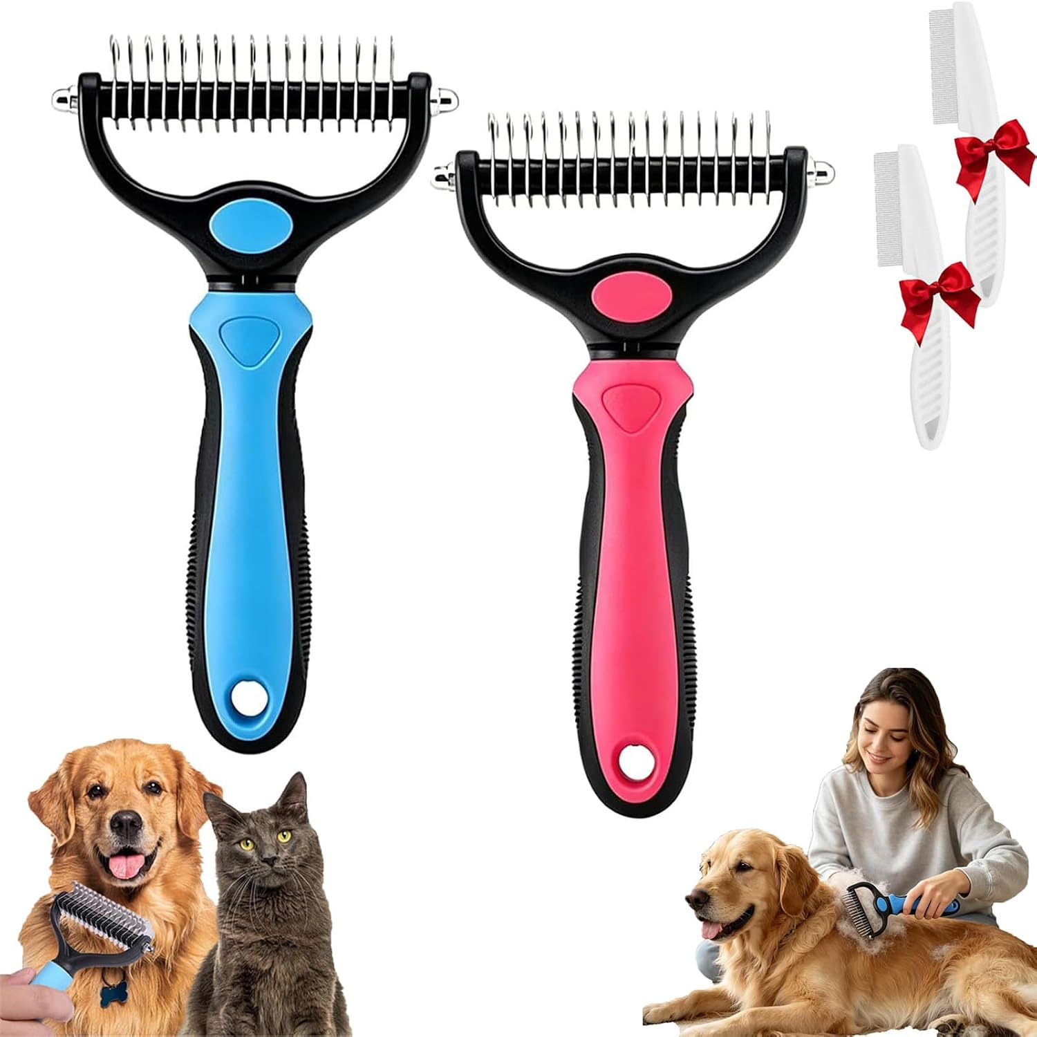 Package contents of Vivanchor pet grooming brush for pets
