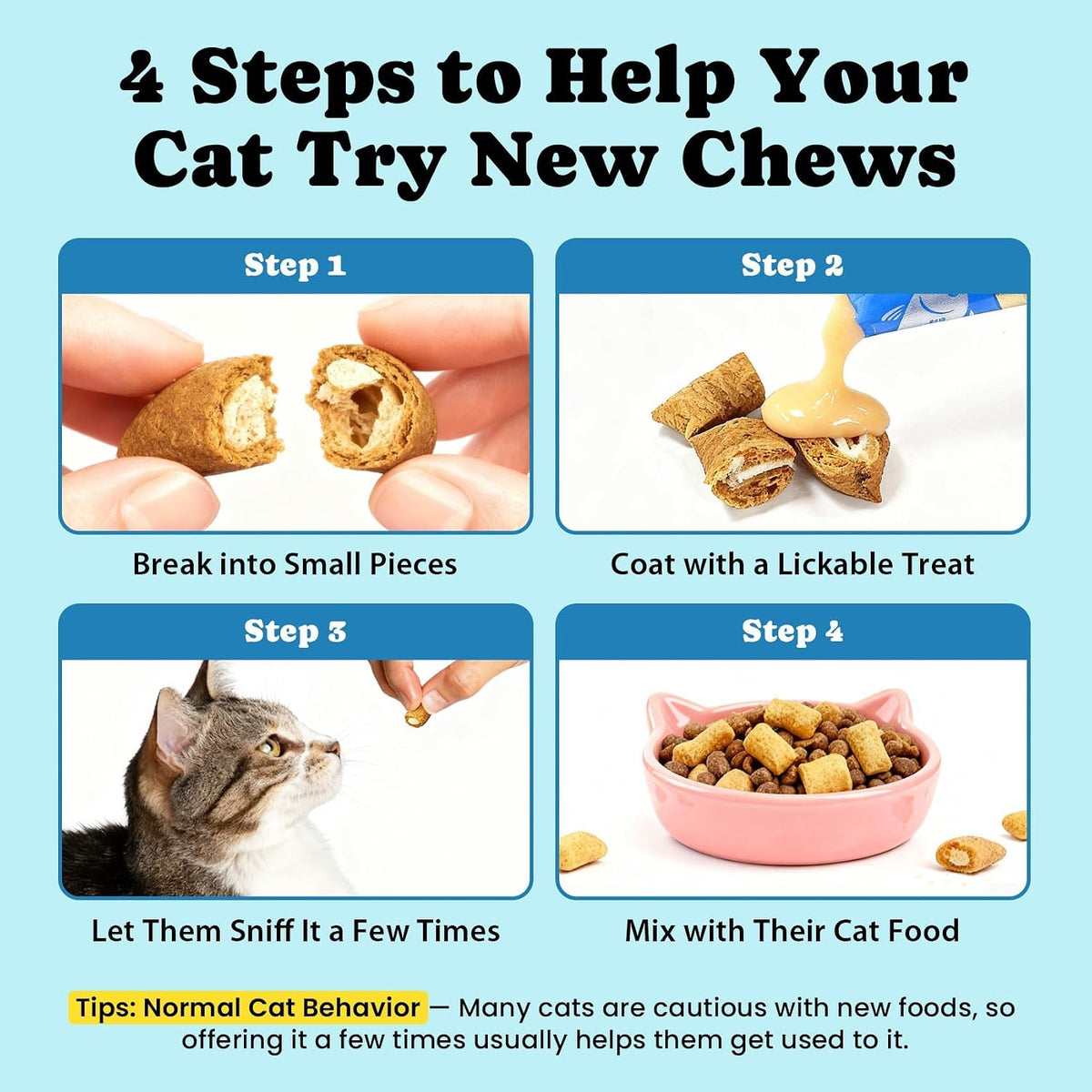Full packaging view of BuddyCheer feline relaxation supplement imported from United States
