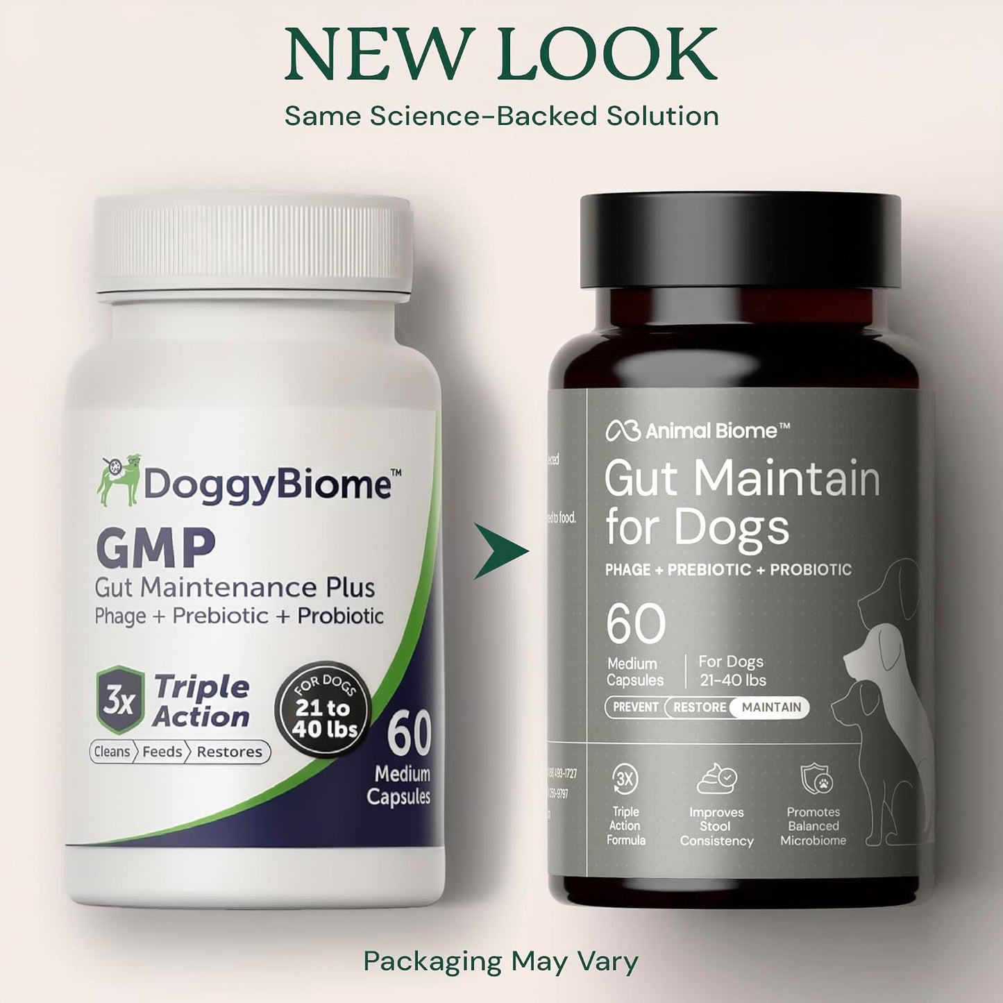 AnimalBiome dog probiotic supplement bottle on white background
