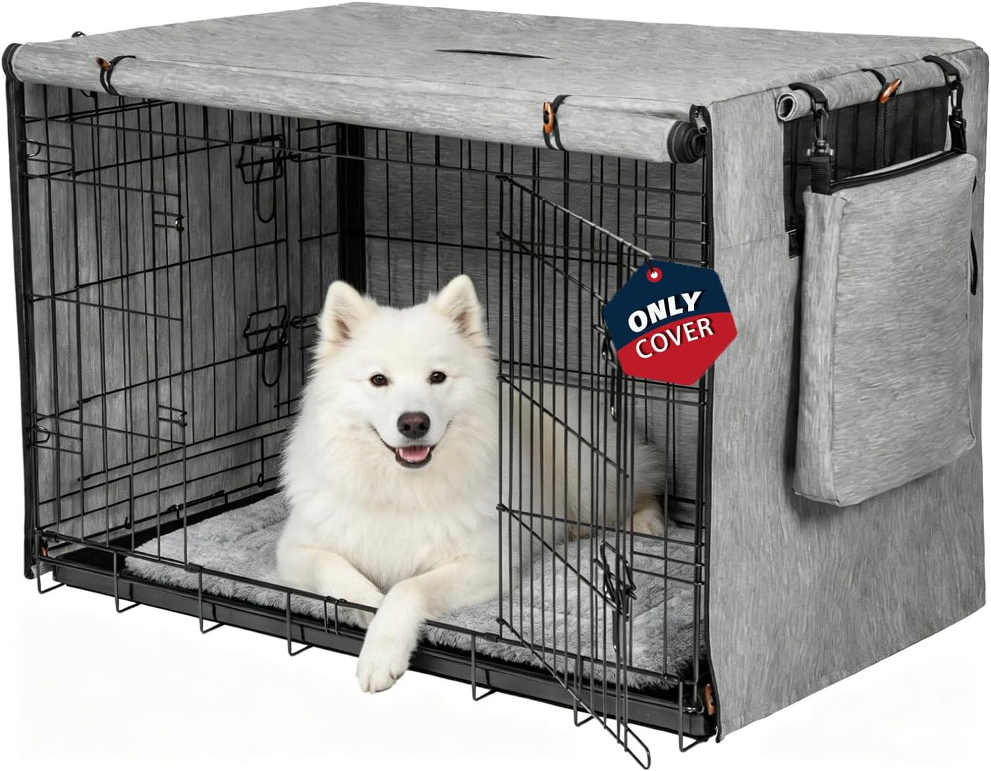 Dog Crate Cover 36 Inch, Heavy Duty Waterproof 600D Oxford Kennel Cover for Wire Cages with 1/2/3 Doors, Privacy Pet Cover with Storage Bag - Machine Washable, Indoor/Outdoor,Gray - Image 9