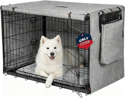 Dog Crate Cover 36 Inch, Heavy Duty Waterproof 600D Oxford Kennel Cover for Wire Cages with 1/2/3 Doors, Privacy Pet Cover with Storage Bag - Machine Washable, Indoor/Outdoor,Gray - Image 9