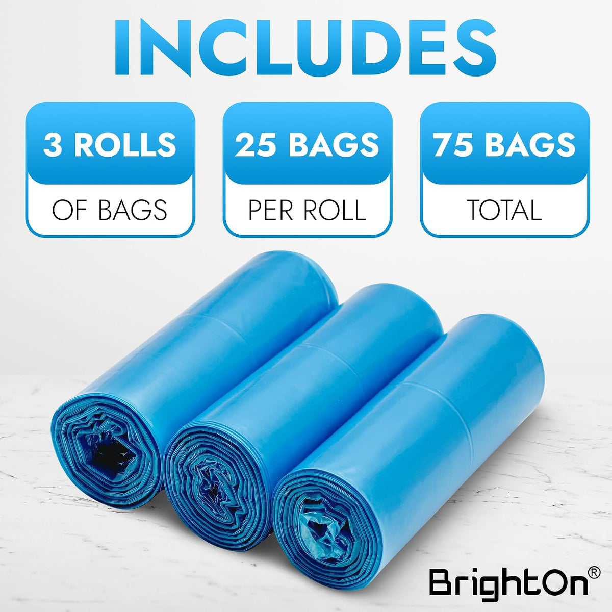 BrightOn compatible litter pail refill rolls for home pet hygiene