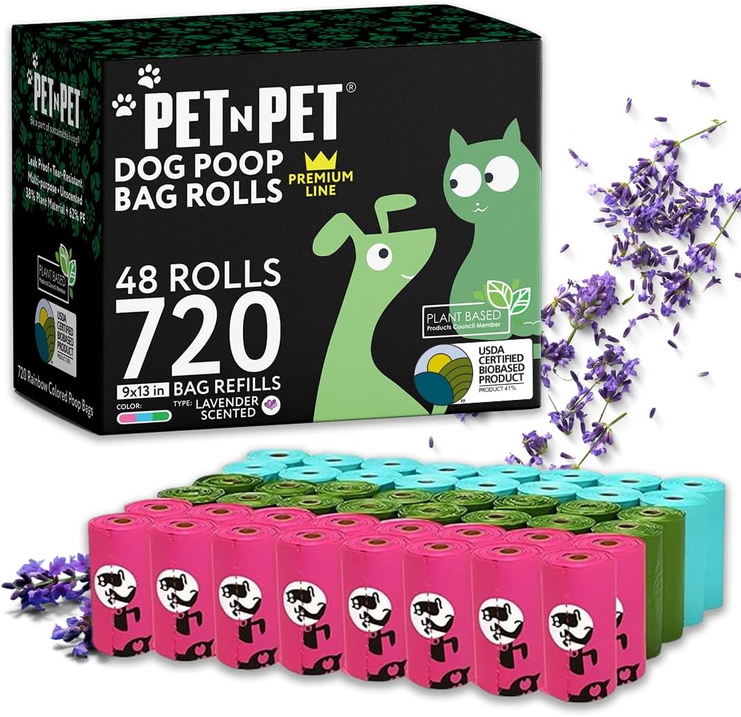 Pet N Pet lavender scented dog poop bags 720 count front view box