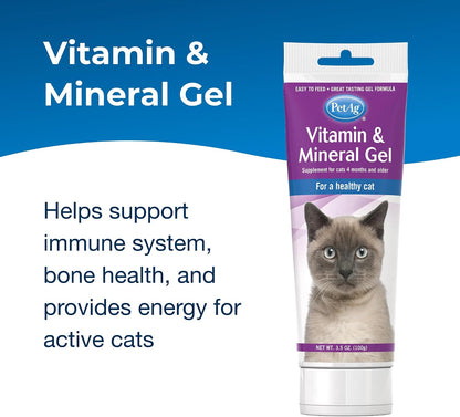 PetAg Vitamin & Mineral Gel Supplement for Cats - 3.5 oz - Provides Basic Daily Vitamins & Minerals for Cats 4 Months and Older - Easy to Digest - Image 2