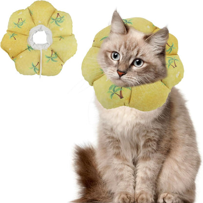Cat Soft Cone Collar, Adjustable Cat Recovery Cones to Stop Licking Wounds, Waterproof Pet Elizabethan Recovery Collar for Cats After Surgery (Green Leaf, M) - Image 15