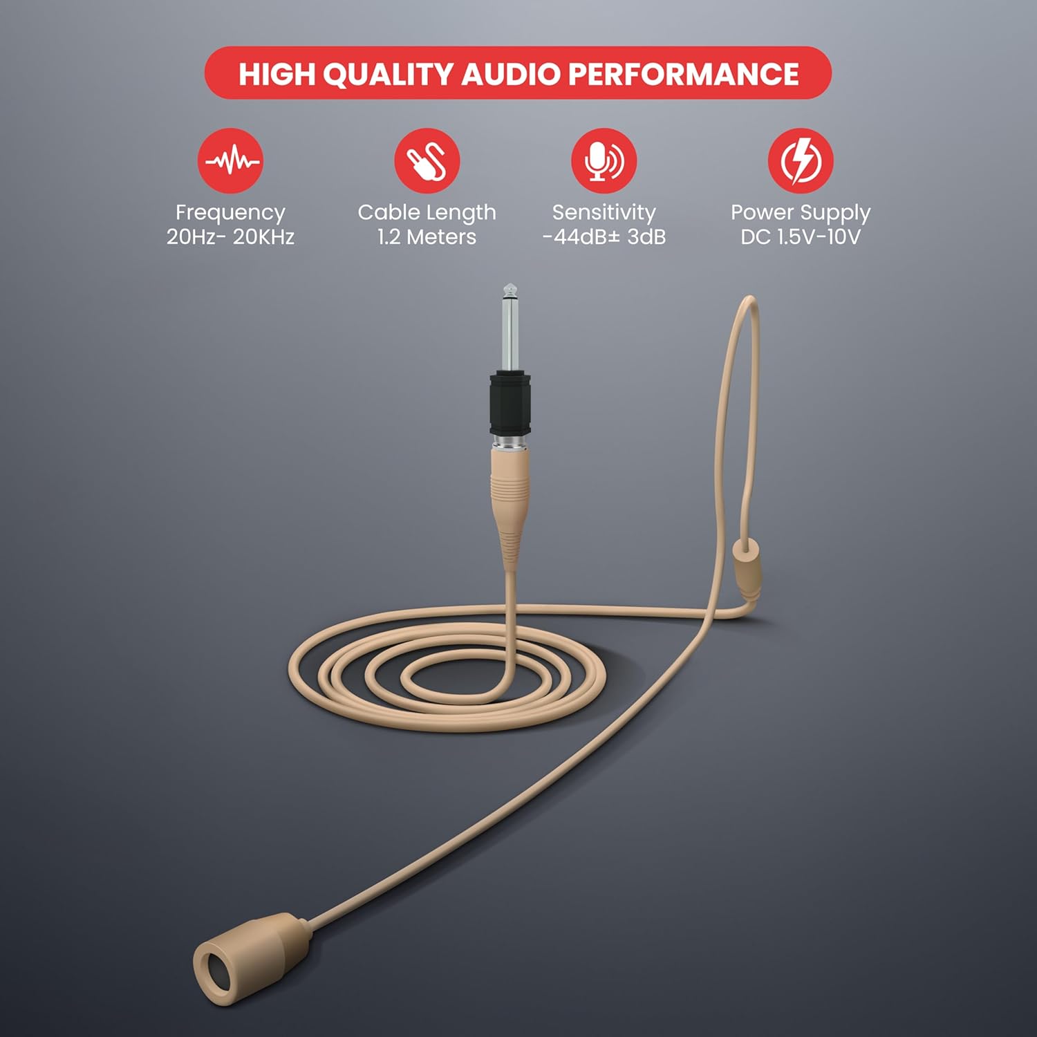 The included one fourth inch audio adapter and protective foam windscreens laid out with the headset.