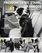 Reflective stitching detail on Joytale dog seat belt