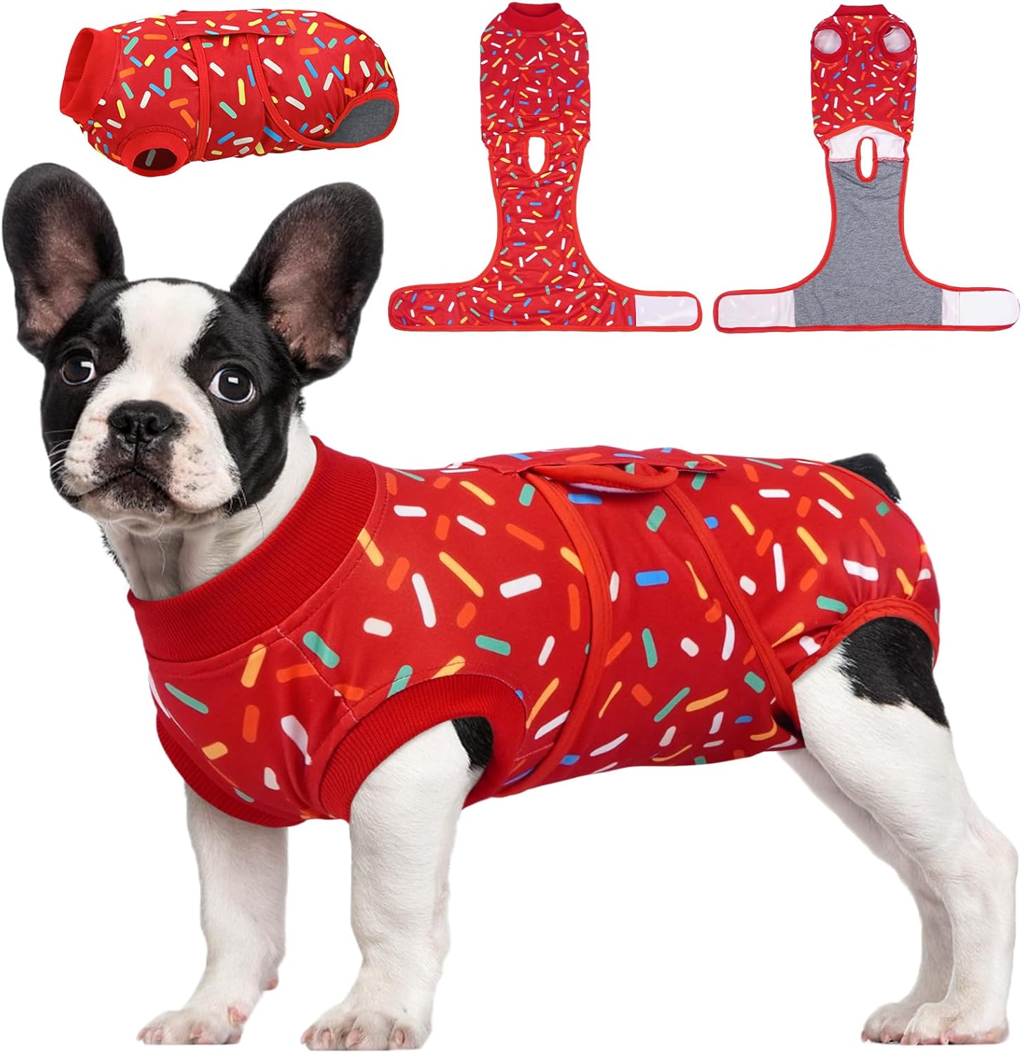 Kuoser Dog Recovery Suit Female, Soft Puppy Surgery Suit, Dog Recovery Suit After Surgery, Post-Op Onesie for Female & Male Dogs, Soft Protective Wear, PinkRibbon S - Image 11