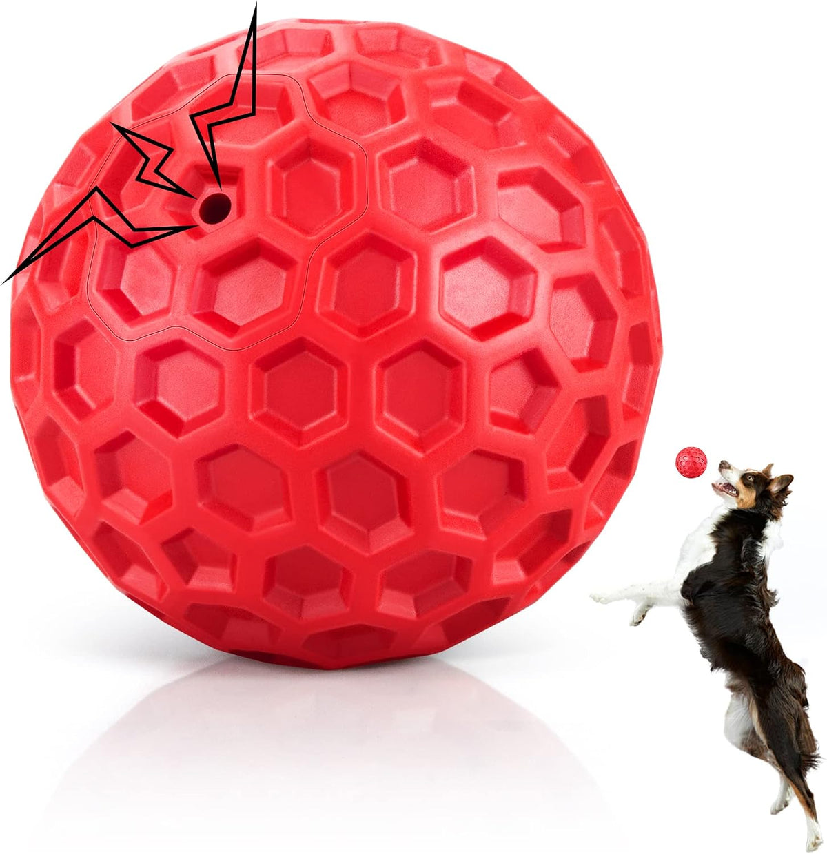 DISSKNIC Indestructible Squeaky Dog Ball, Relieves Anxiety, Cleans Teeth, Interactive Chew Toy for Aggressive Chewers, Dog Toy for Large Breeds, Outdoor Waterproof - Image 13