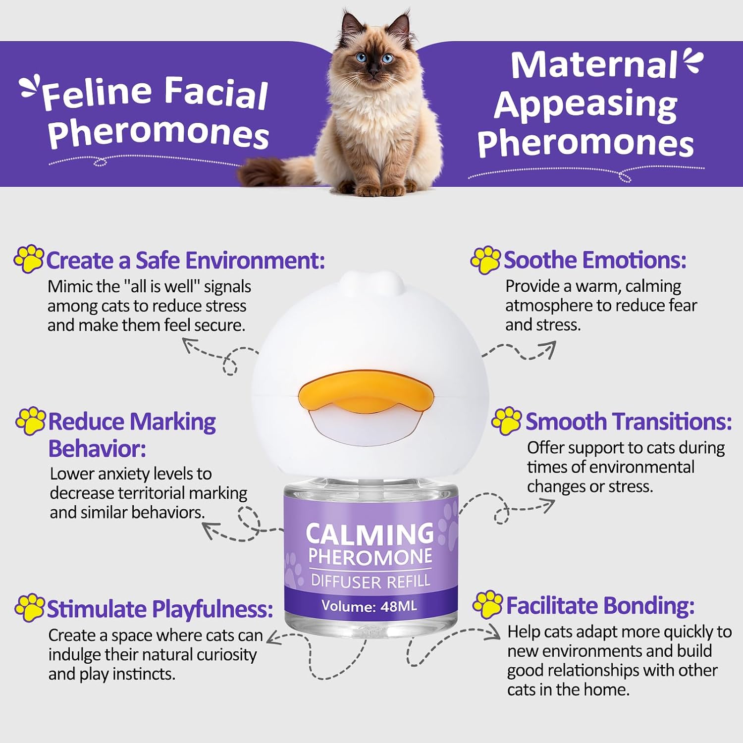 OcePor cat calming kit packaging highlighting the thirty day supply per refill bottle.