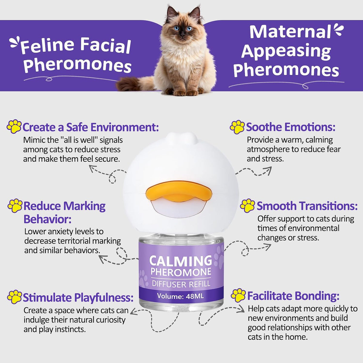 OcePor cat calming kit packaging highlighting the thirty day supply per refill bottle.