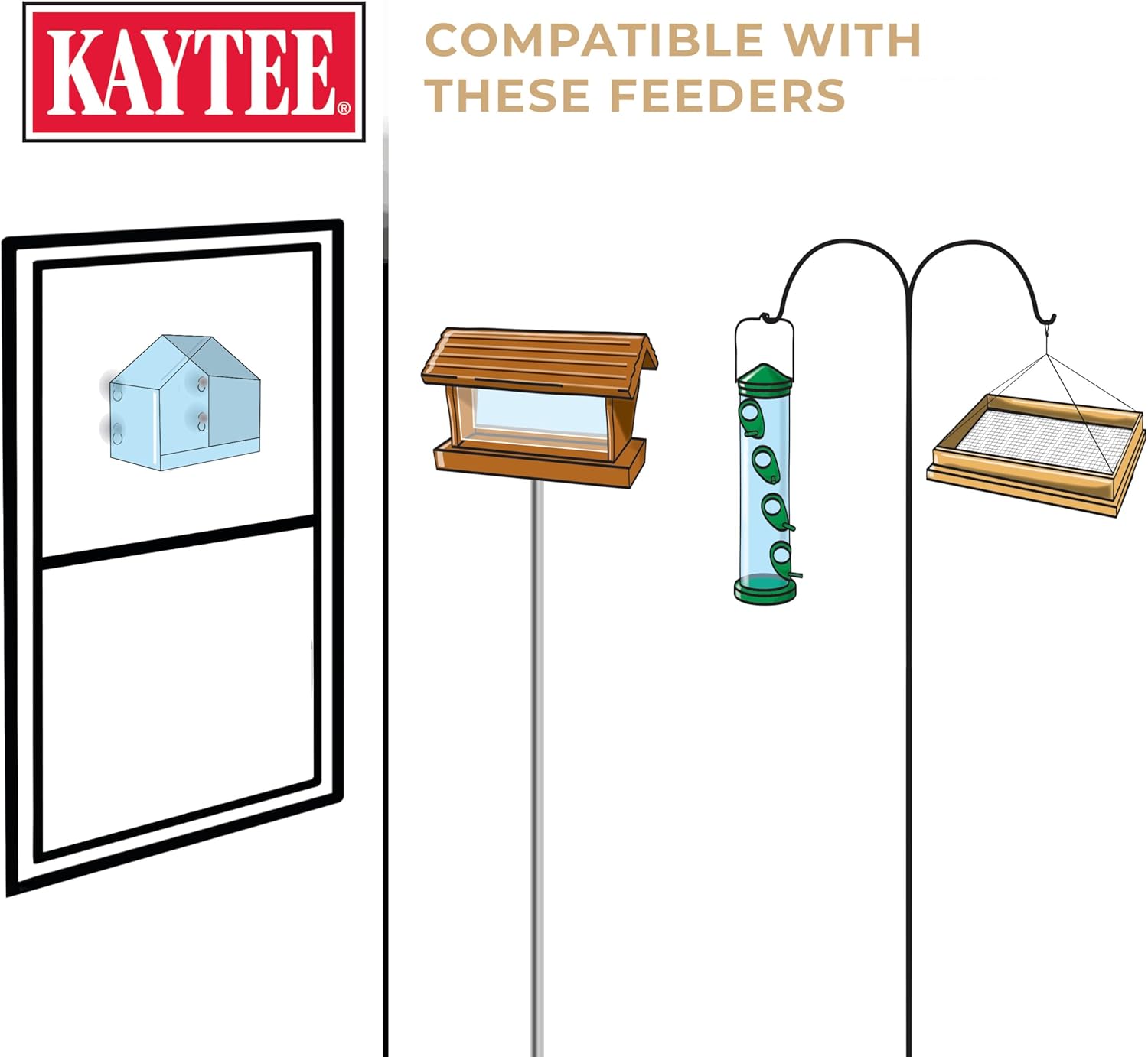 Clean patio floor below bird feeder using Kaytee no mess blend
