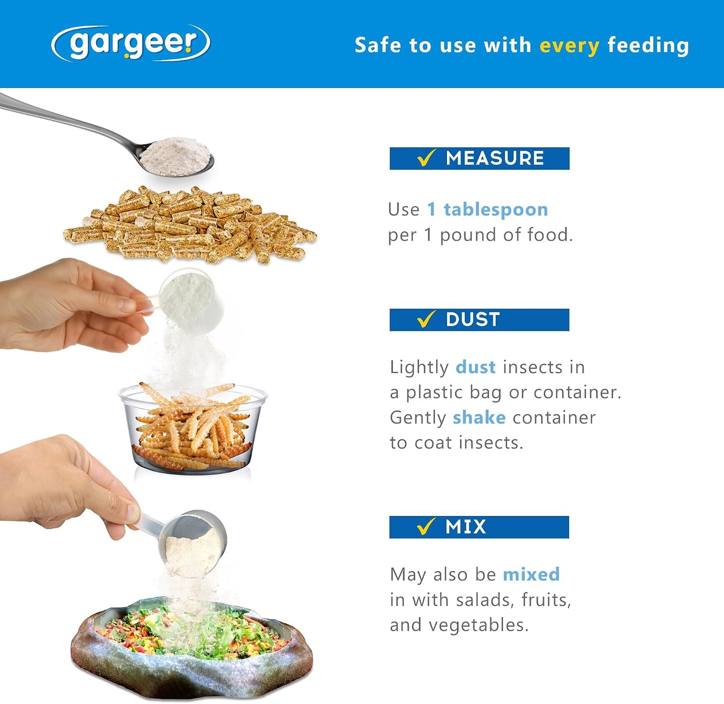 Back label of Gargeer calcium supplement showing ingredients