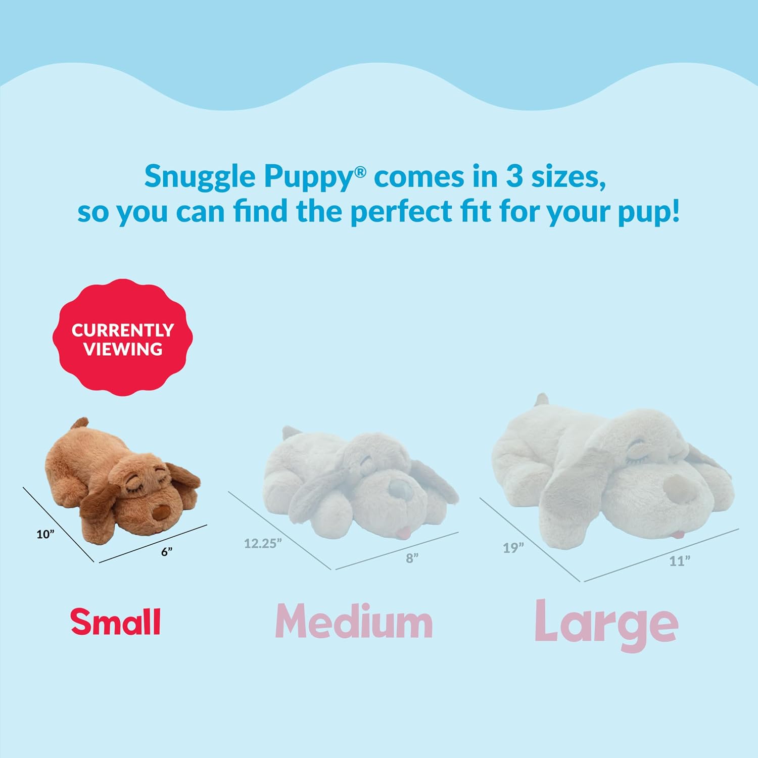 Snuggle Puppy Junior plush dog anxiety aid showing the heartbeat compartment.