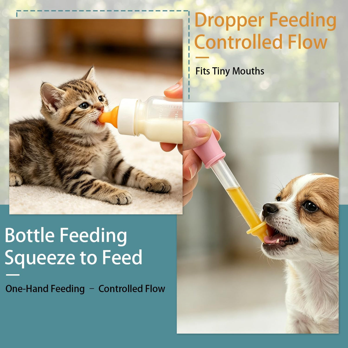 LogFaadCoi newborn puppy and kitten nursing tools with four replaceable silicone nipples arranged neatly