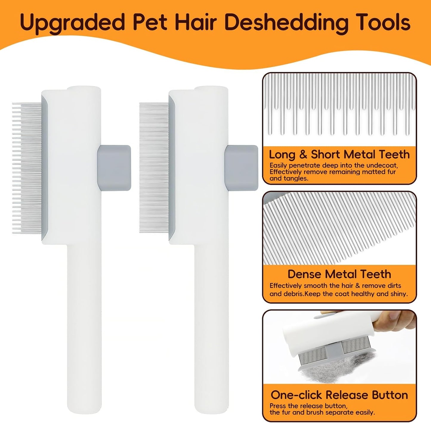 Stainless steel flea comb for pet hygiene