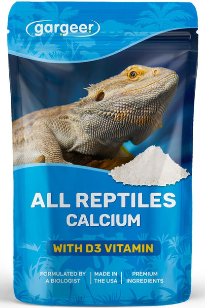 Gargeer all reptile calcium powder with Vitamin D3 front view pouch