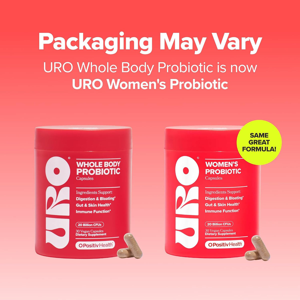 O Positiv URO Women's Probiotic time-release capsule technology graphic
