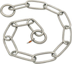Close up of durable matte stainless steel chain links