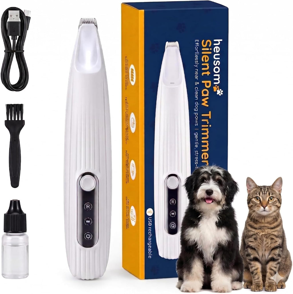 Heusom Silent Groom Pro Pet Paw Trimmer front view cordless pet shaver
