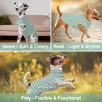 Green and striped dog shirts set for small dogs