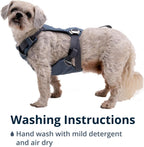 Ruffwear harness in slate blue displayed on a flat surface