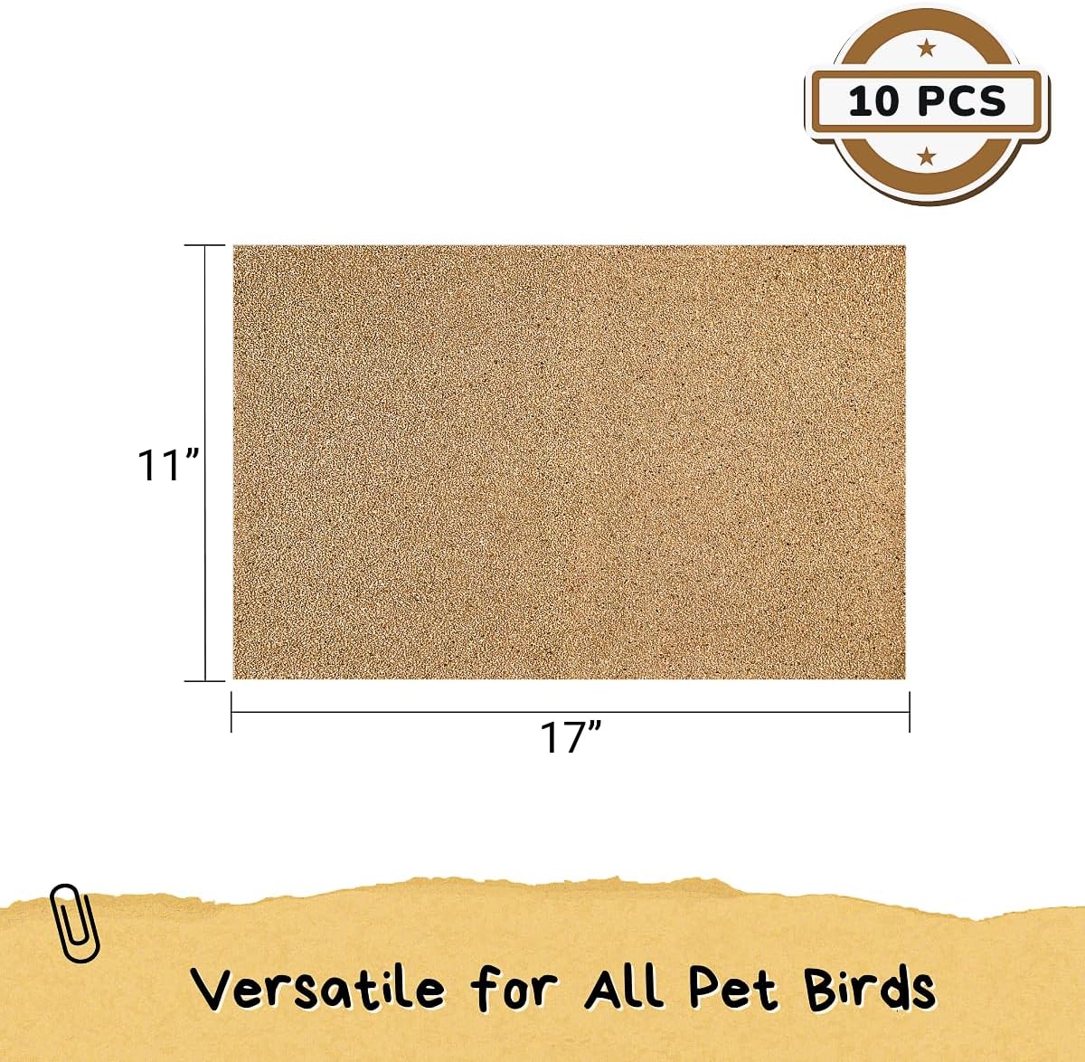 Authentic USA-sourced Tierecare gravel paper stack of 10 sheets