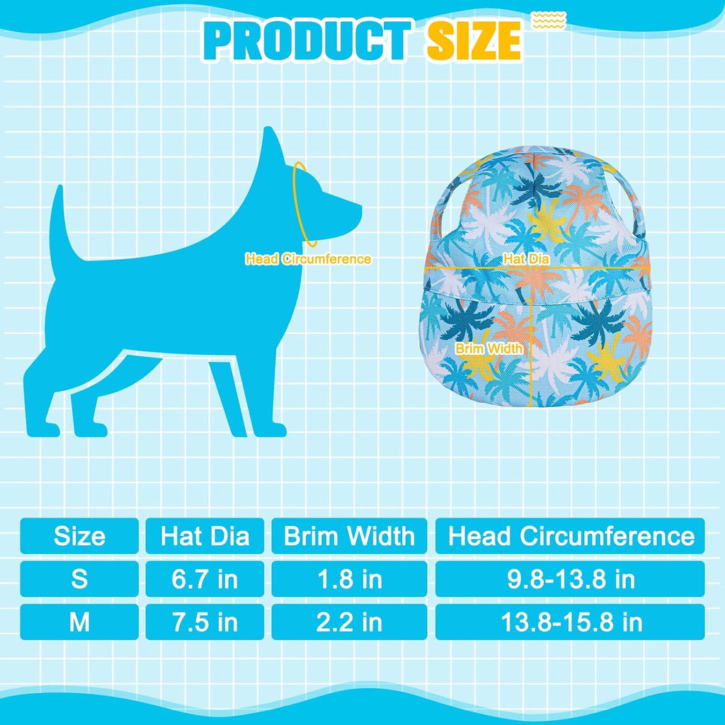 Side view of blue pet sun hat showing the brim