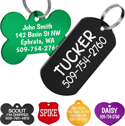 GoTags Dog Tags, Personalized Engraved Dog and Cat ID Tags for Pets, Custom Engraved on Both Sides, Various Shapes Including Bone, Round, Heart, Bow Tie, Star, and Badge (Large - Pack of 1) - Image 9