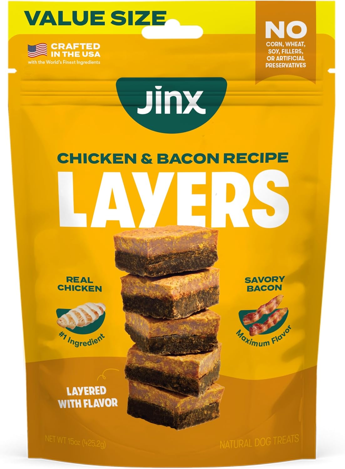 Jinx Chicken & Bacon Layers Jerky Dog Treats - Crunchy, All Natural Dog Jerky Treats with Cage-Free Chicken & Bacon - Pet Products for All Dogs (Puppies, Adults & Seniors) - 5oz - Image 11
