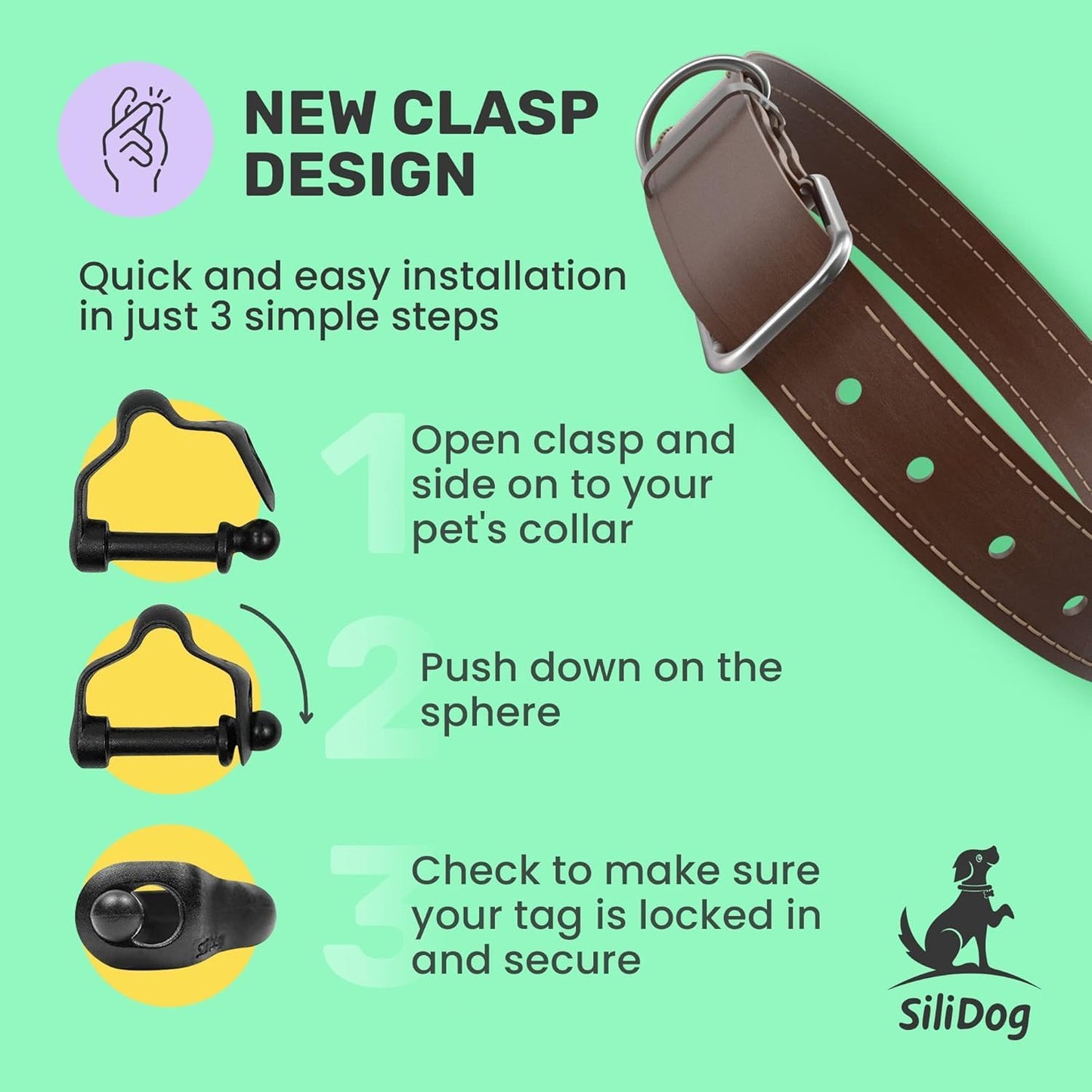 Glow in the dark durable silicone dog tag for collars