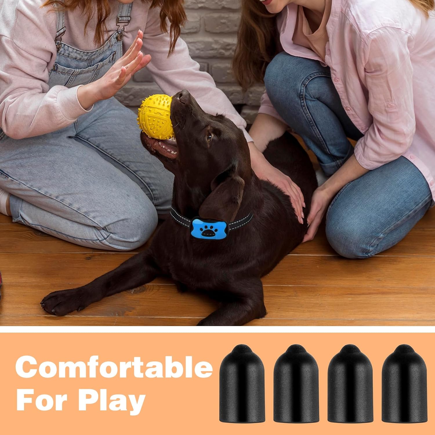 Durable waterproof silicone caps for pet training collars