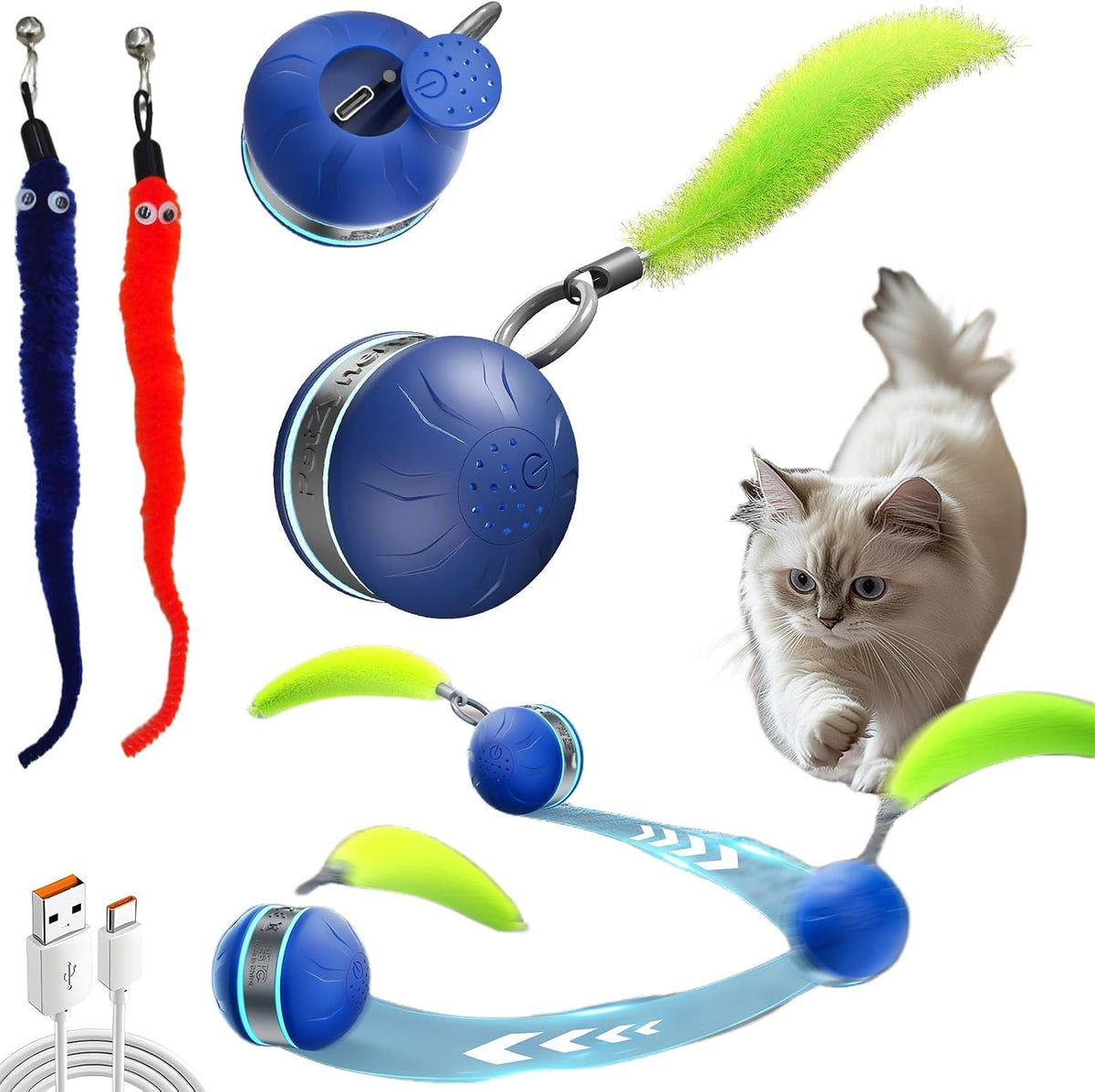 Interactive Dog Toys,Active Moving Pet Plush Toy,2026 New shaking dog ball pig dog toy Interactive Dog Ball with song Squeaky Moving Dog Ball Toy,Rechargeable Toys to Keep Them Busy Dog Toys(Blue Pig) - Image 12