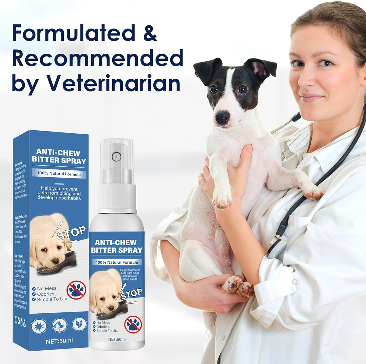 Safe bitter apple spray for cat and dog wound care