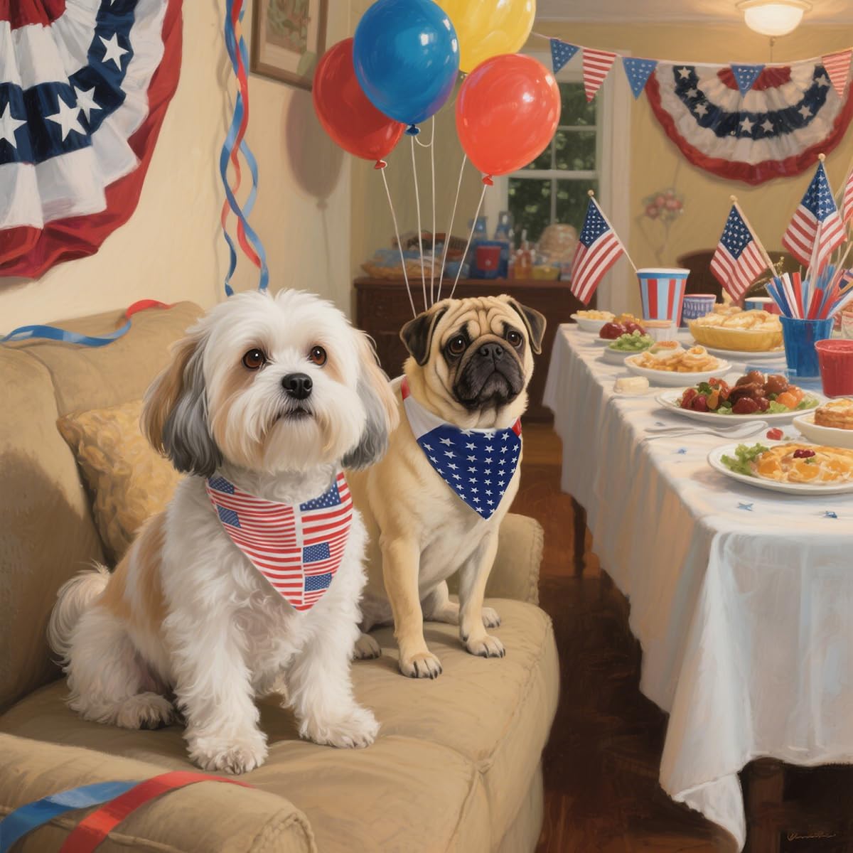 CozyHaus memorial day independence day dog costume dual layer fabric view.