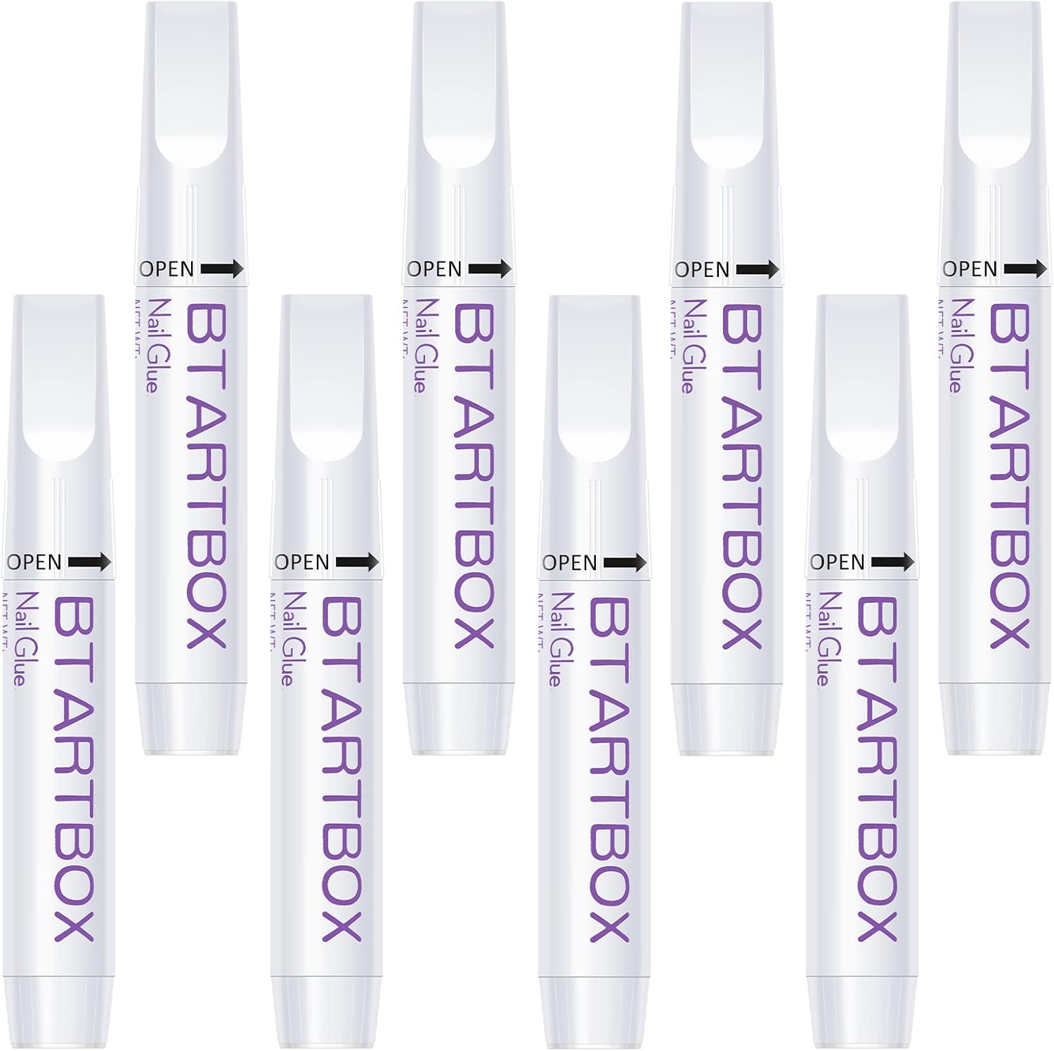 BtArtbox 8 piece nail glue set front view